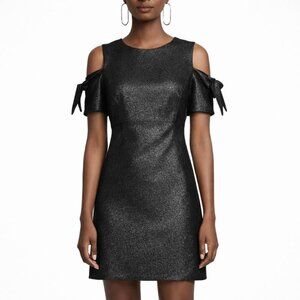 Bergdorf Goodman Milly Tie-Sleeve Cold Shoulder Cocktail Mini Dress sz 6